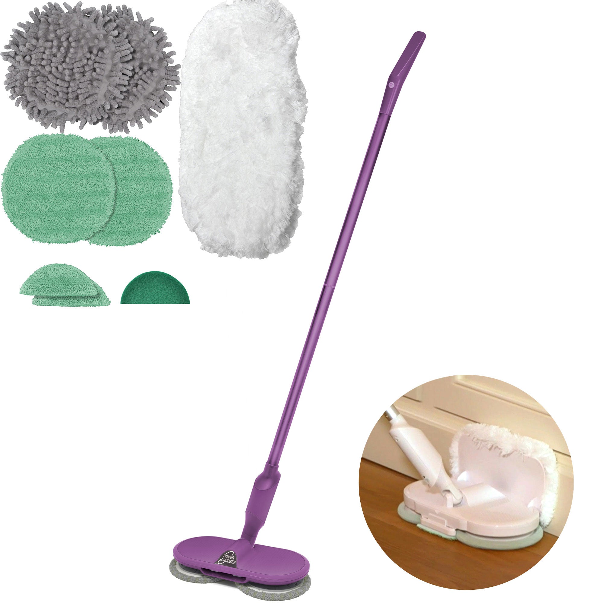 Hover Scrubber Omni Electric Floor Mop w/ Microfiber Pads