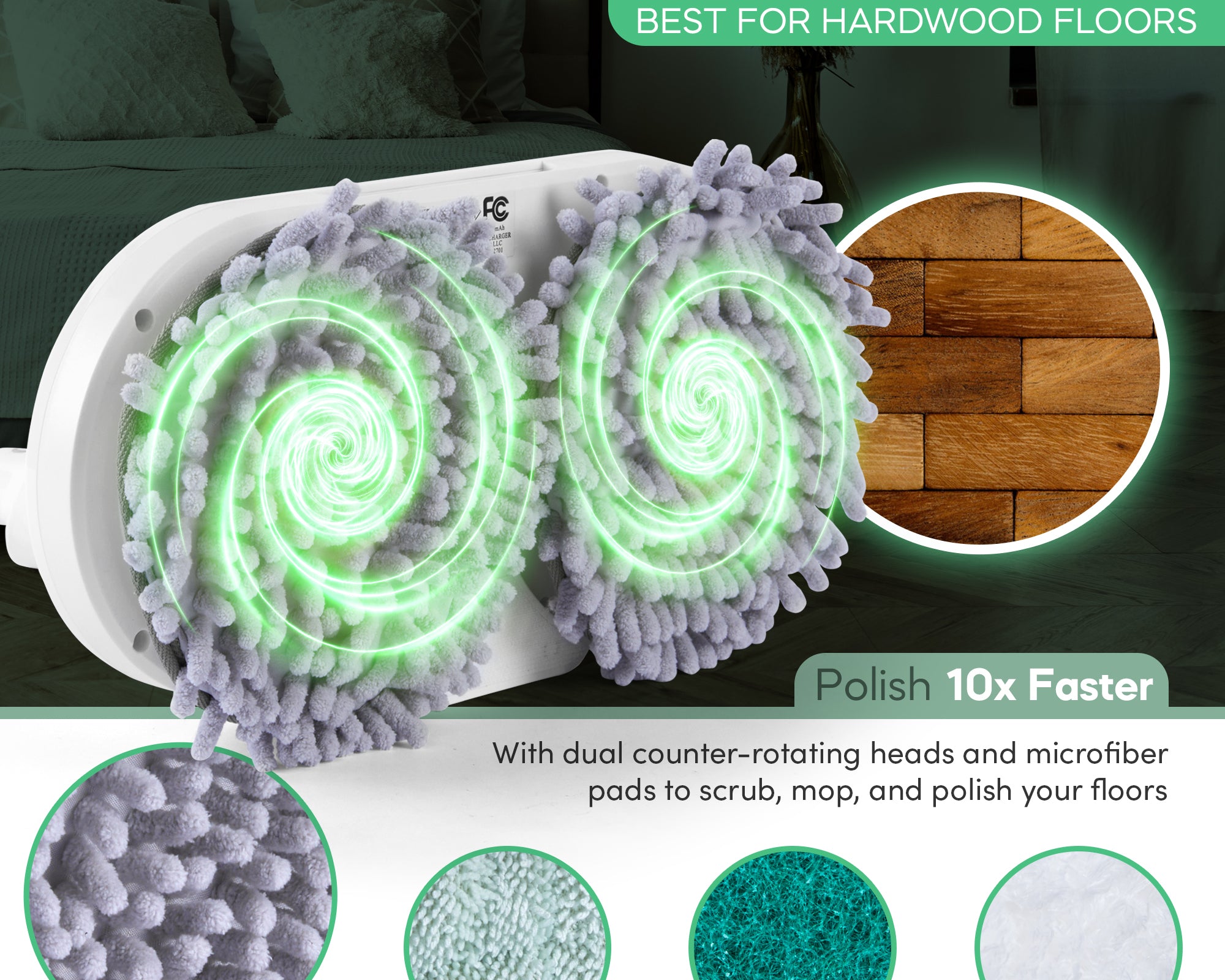 Hover Scrubber Omni Electric Floor Mop w/ Microfiber Pads