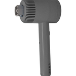 A gray handheld device with a ribbed cylindrical head and a straight handle, shown against a plain white background.