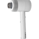 A modern hand scrubber in white color with a ribbed vented head and a dark gray nozzle attachment, shown against a plain white background.