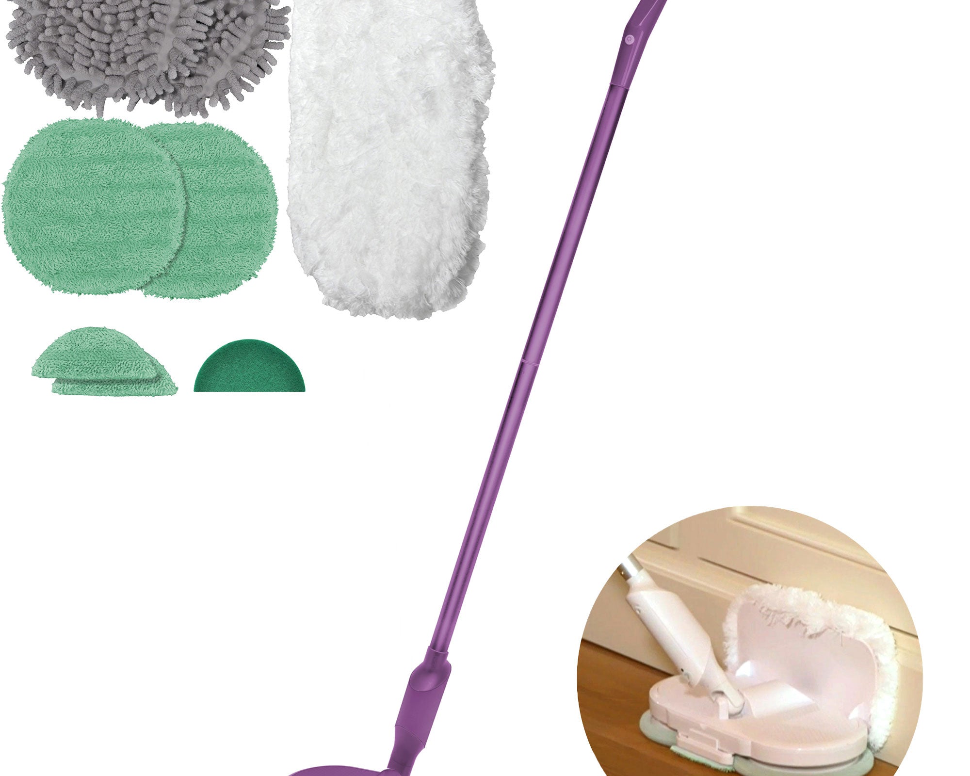 Hover Scrubber Omni Electric Floor Mop w/ Microfiber Pads
